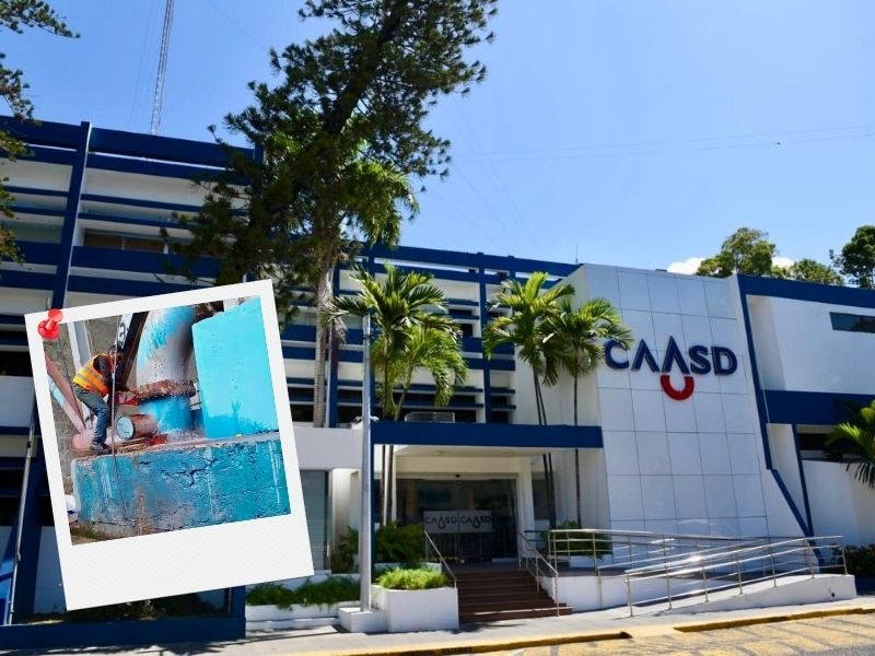 CAASD trabaja en la reparación de una línea de trasvase en el Puente de la 17, Santo Domingo Este