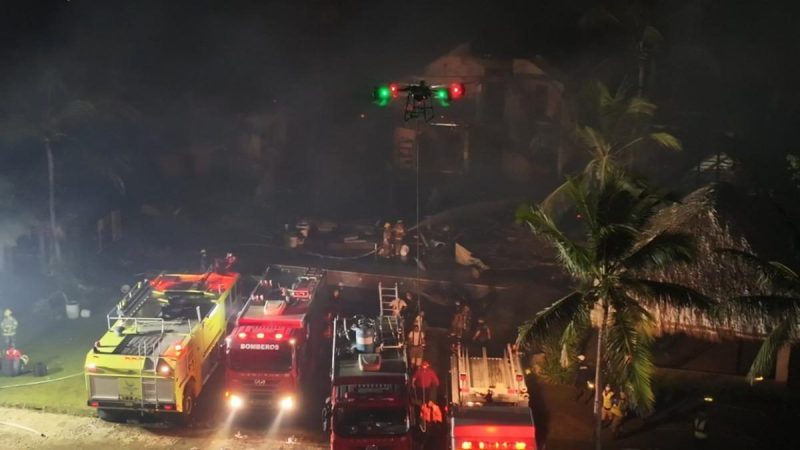 Intervención del Sistema 9-1-1 con Drones en Extinción de Incendio en Cap Cana