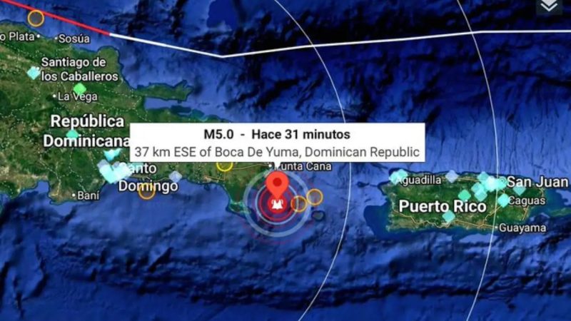 Sismo de Magnitud 5.0 Sacude el Este de la República Dominicana